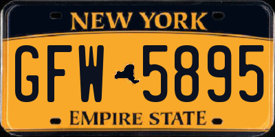 NY license plate GFW5895