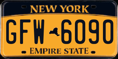 NY license plate GFW6090