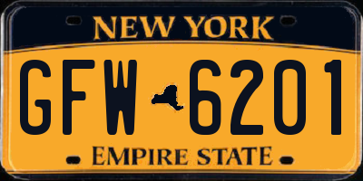 NY license plate GFW6201