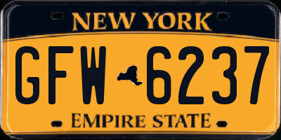 NY license plate GFW6237