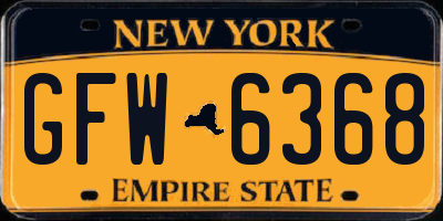NY license plate GFW6368