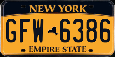 NY license plate GFW6386