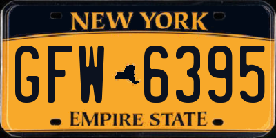 NY license plate GFW6395