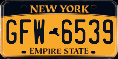 NY license plate GFW6539