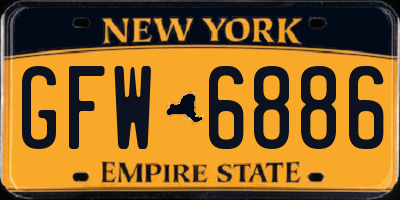NY license plate GFW6886