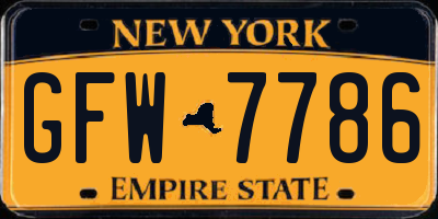NY license plate GFW7786