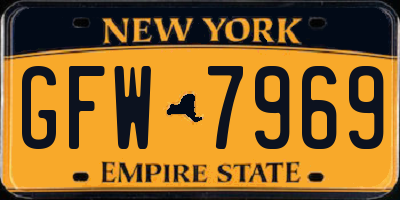 NY license plate GFW7969