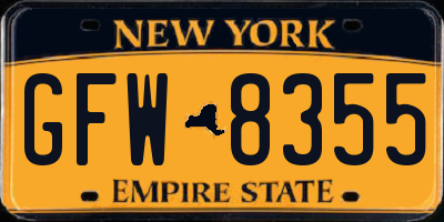 NY license plate GFW8355