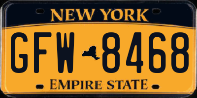 NY license plate GFW8468