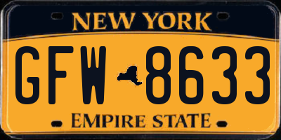NY license plate GFW8633
