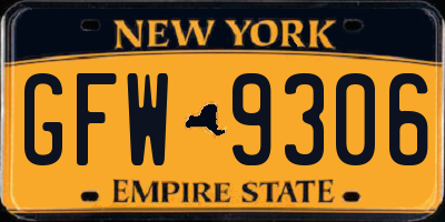 NY license plate GFW9306