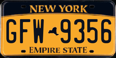 NY license plate GFW9356