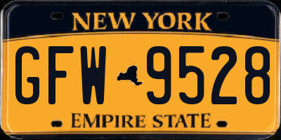 NY license plate GFW9528
