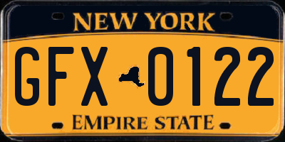 NY license plate GFX0122