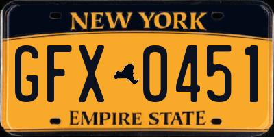 NY license plate GFX0451