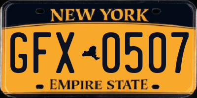 NY license plate GFX0507