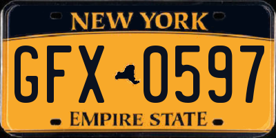NY license plate GFX0597