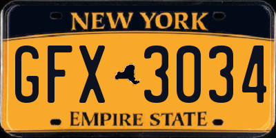 NY license plate GFX3034