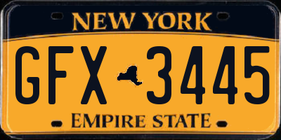 NY license plate GFX3445