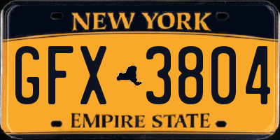 NY license plate GFX3804