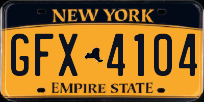 NY license plate GFX4104