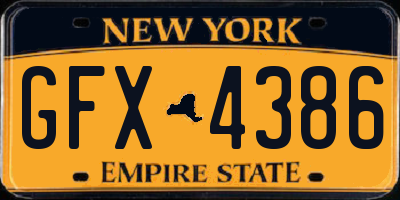 NY license plate GFX4386