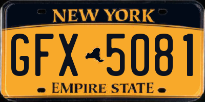 NY license plate GFX5081