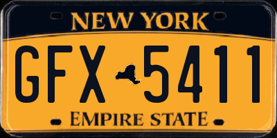 NY license plate GFX5411