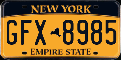 NY license plate GFX8985