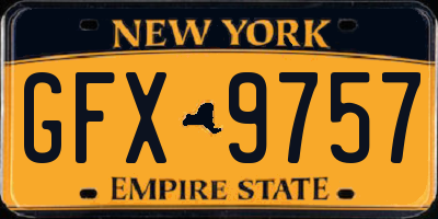 NY license plate GFX9757