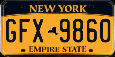 NY license plate GFX9860