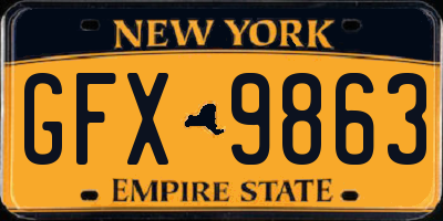 NY license plate GFX9863
