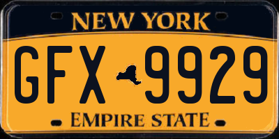 NY license plate GFX9929