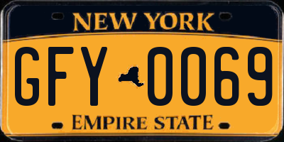 NY license plate GFY0069