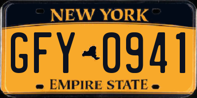 NY license plate GFY0941
