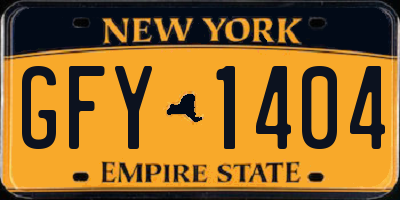 NY license plate GFY1404