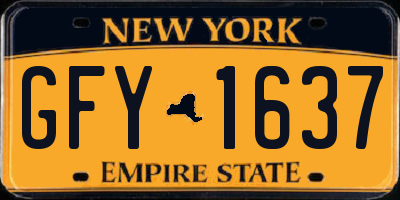 NY license plate GFY1637