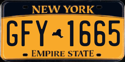 NY license plate GFY1665