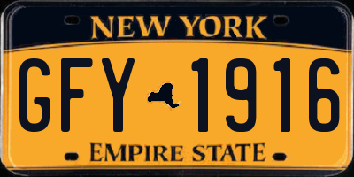NY license plate GFY1916