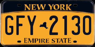 NY license plate GFY2130