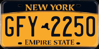 NY license plate GFY2250