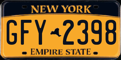 NY license plate GFY2398