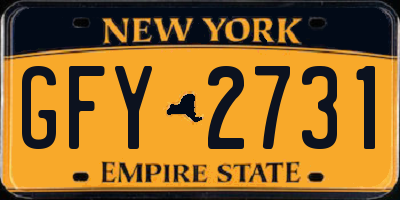 NY license plate GFY2731