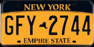 NY license plate GFY2744