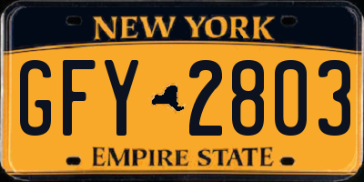 NY license plate GFY2803