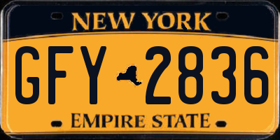 NY license plate GFY2836