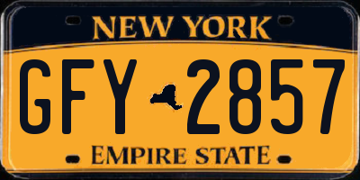 NY license plate GFY2857
