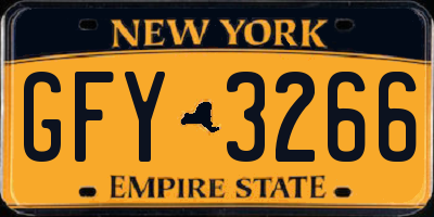 NY license plate GFY3266