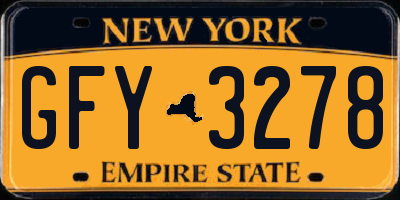 NY license plate GFY3278