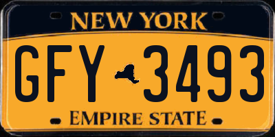 NY license plate GFY3493